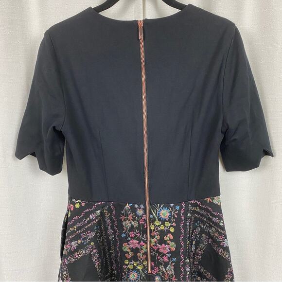Ted Baker London Black Unity Floral Brocade Mooris A Line Dress Sz.2(US 4-6) - Picture 11 of 16